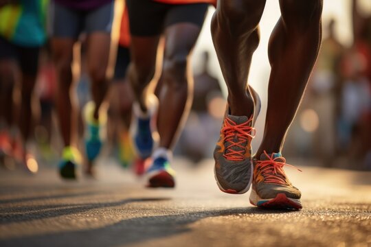 Black people community running charity marathon sports footwear jogging.
