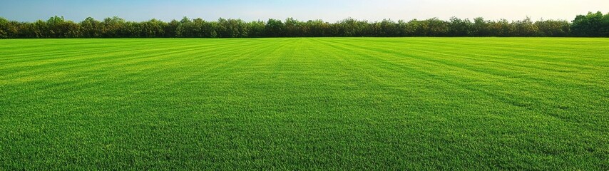 Lush Green Lawn with Even Texture Bright Daylight Freshly Mowed Grass Background
