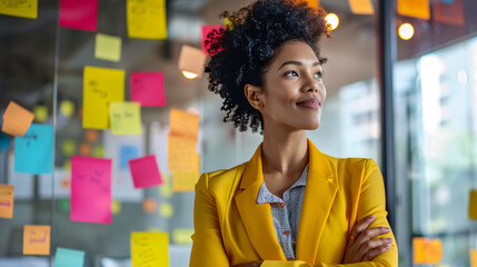 Businesswoman in SCRUM agile method concept.