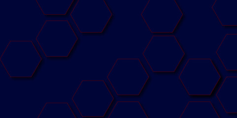 Abstract technology background with hexagons. modern geometric hexagon shape Poster, wallpaper, Landing page. geometric hexagonal, triangle, shape. Vector illustration. can be used in cover design.