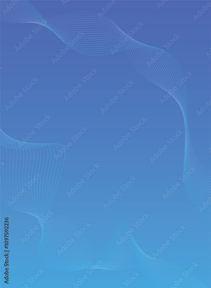 Aufkleber abstract blue background with flowing lines. dynamic waves. vector illustration.