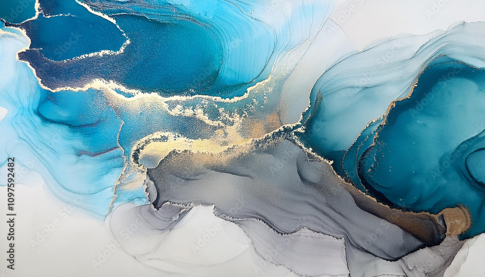 Poster marble ink abstract art from exquisite original painting for abstract background . painting was pain