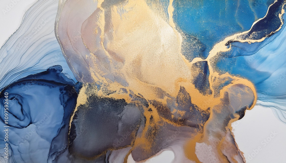 Poster marble ink abstract art from exquisite original painting for abstract background . painting was pain