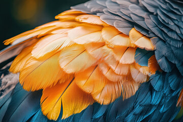 Fototapeta premium Close-up of a chicken’s feathers under sunlight