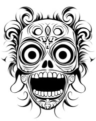 Obraz premium A skull with a mouth wide open and eyes wide open