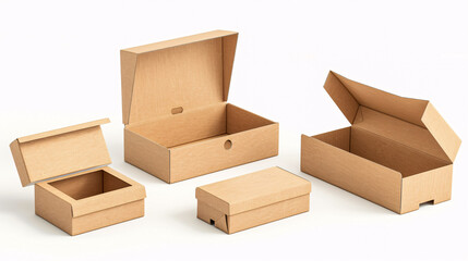 Fototapeta premium Carton boxes isolated on the white background.