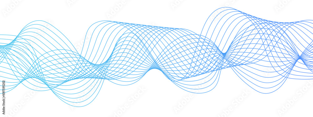 Aufkleber abstract colorful modern stream wave line transparent background. curved wavy lines tech futuristic 