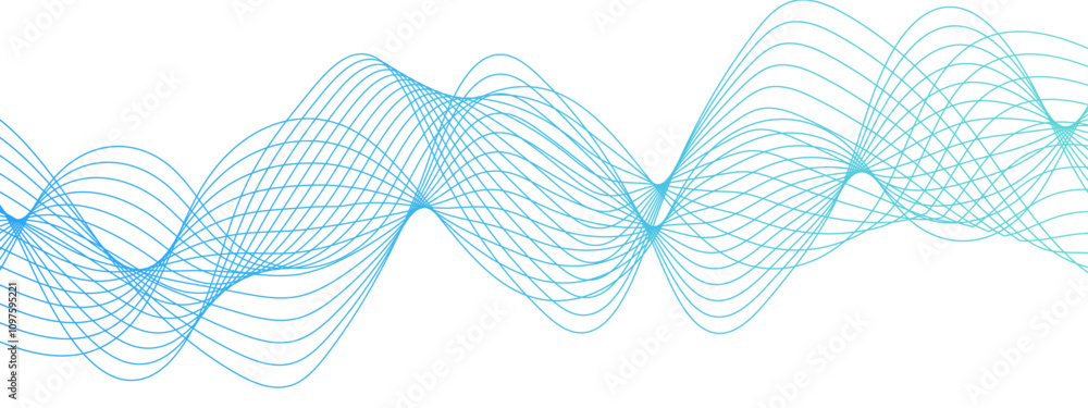 Poster abstract colorful modern stream wave line transparent background. curved wavy lines tech futuristic 