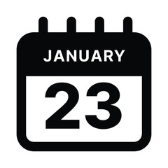 January 23 calendar icon design vector illustration