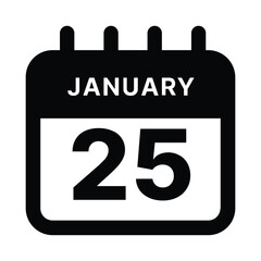January 25 calendar icon design vector illustration