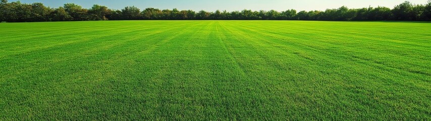 Obraz premium Green Lawn Background Image Neatly Trimmed Grass Lush Field Outdoor Nature Texture