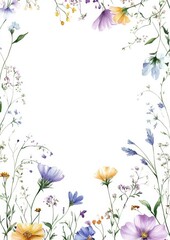 Watercolor Floral Illustration Soft Pastel Flowers Green Leaves Wedding Decor