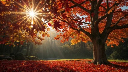 Fototapeta premium autumn trees in the park