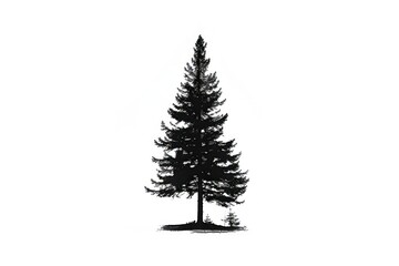 Pine tree silhouette clip art conifer plant abies.