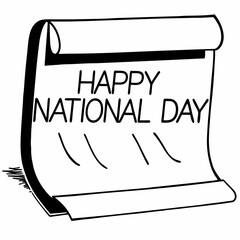 happy national day illustrations vector art isolated white background 