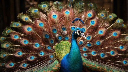 Obraz premium Exotic Animals Like a Peacock Spreading Its Feathers