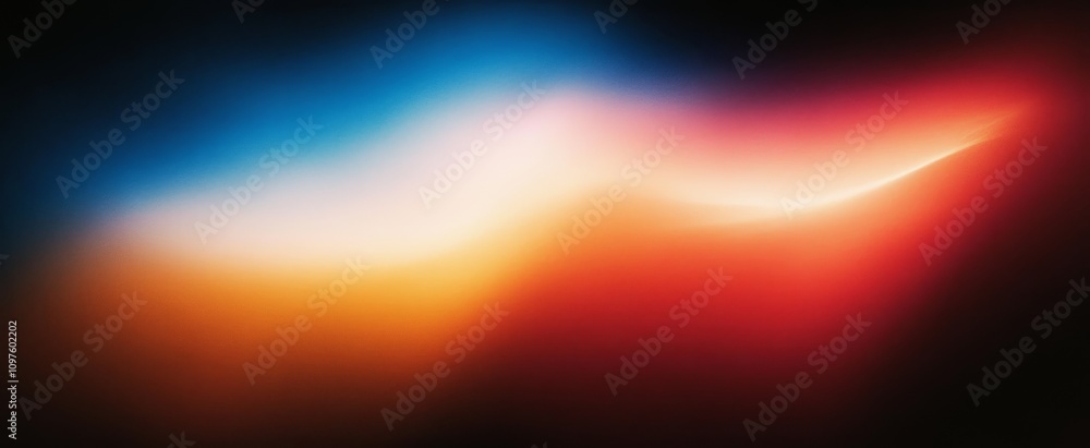 Poster abstract dynamic flow background gradient blue orange soft grainy texture vibrant colorful design