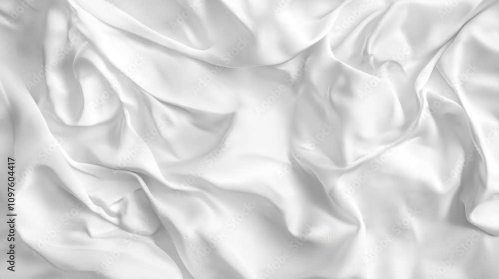 Poster a white fabric with a pattern of waves