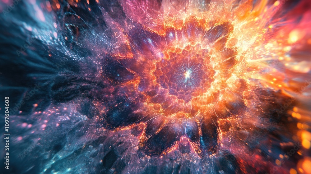 Poster colorful fireworks creating intricate patterns in the sky, celebrating the new year with a dazzling 
