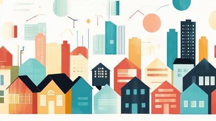 Vibrant Cityscape: An Artistic Representation of Urban Life