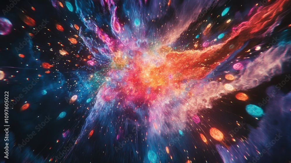 Poster vibrant fireworks exploding into unique patterns, lighting up the sky in a stunning new year celebra