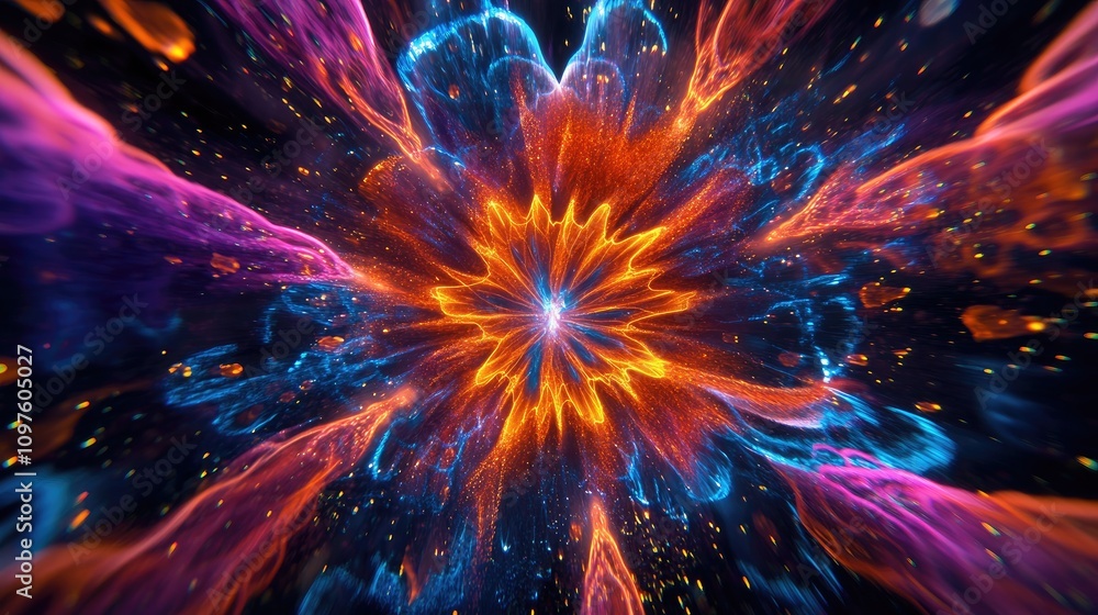 Poster vibrant fireworks exploding into unique patterns, lighting up the sky in a stunning new year celebra