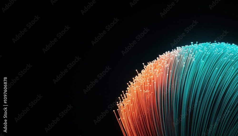 Aufkleber a colorful, abstract representation of fibers radiating from a central point, showcasing a blend of 