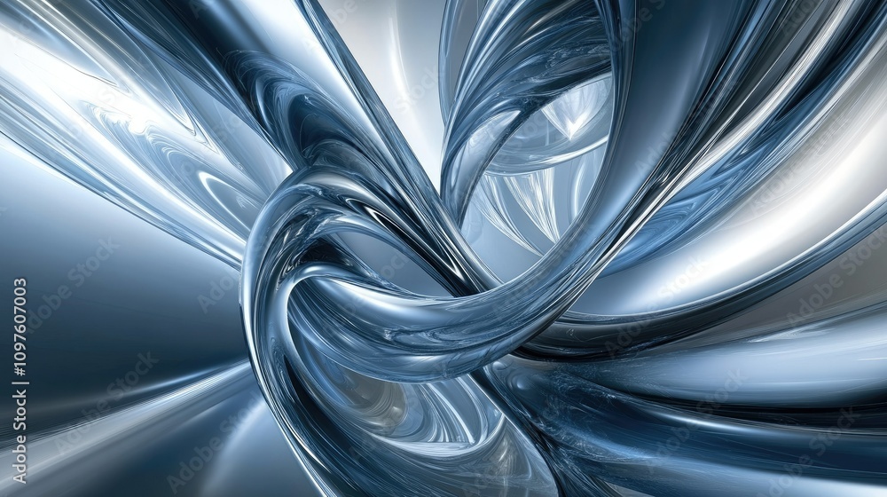 Aufkleber A smooth, futuristic motion swirl of lines and shapes, creating a vibrant, abstract background ideal for tech and business advertisements.