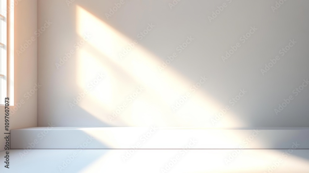 Aufkleber minimalist white wall with soft light and gradient background for product display