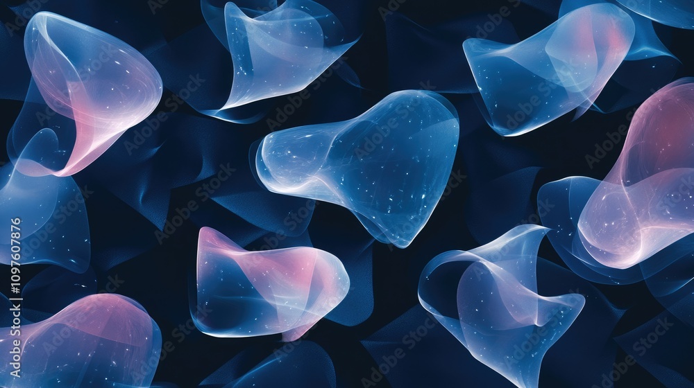 Poster Abstract AI data chat icons with dynamic motion and digital effects, showcasing the integration of AI in modern communication.