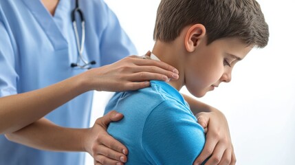 Child with Scoliosis Receiving Care in Hospital