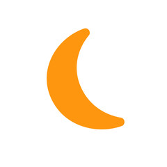 Bright orange crescent moon design on a simple background for modern decoration