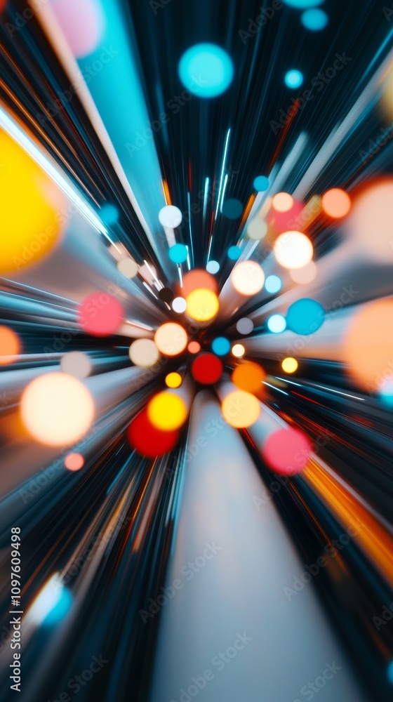 Aufkleber Bright colorful lights create a dynamic sense of motion in abstract art representation