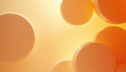 Abstract Orange Circles: A Study in Warm Hues and Soft Light, Evoking Sensations of Calm and Tranquility, Perfect for Minimalist Design and Backgrounds