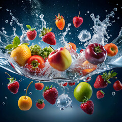 Fruit Splash in Water Explosion"