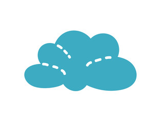 Colorful vector illustration of a whimsical cloud design with playful shapes