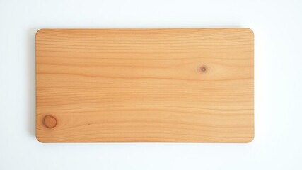 Wooden board with a gentle worn look on a white surface, minimalist decor, subtle texture, white background