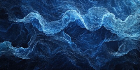 Obraz premium Blue Black Abstract Waves