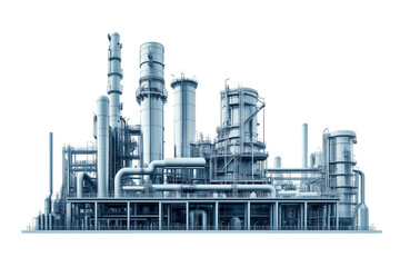 Oil refinery isolated on transparent background