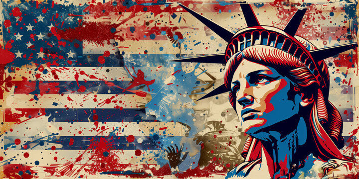 Holiday celebration theme: usa independence day, memorial day, veterans day and president