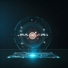 Obraz premium Holographic Timeline for Strategic Business Planning
