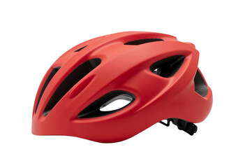 red bicycle helmet isolated on white