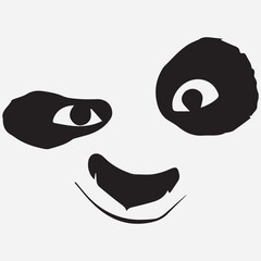 Panda face illustration, panda kung fu 
