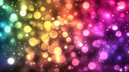 Obraz premium Abstract Colorful Bokeh Background with Soft Glowing Lights in a Spectrum of Rainbow Colors for Creative Projects and Modern Designs