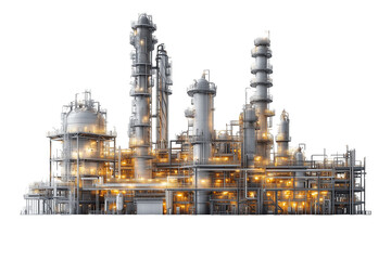 Oil refinery isolated on transparent background