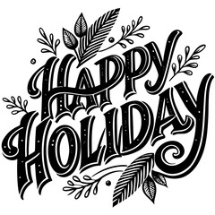 Fototapeta premium Happy Holiday illustrations vector art isolated white background