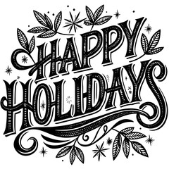 Happy Holiday illustrations vector art isolated white background