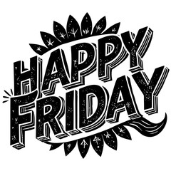 Happy Friday Day illustrations vector art isolated white background