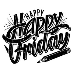 happy Friday day illustrations vector art isolated white background