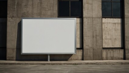 Billboard on Concrete Building Mockup